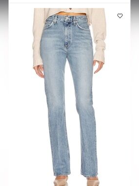 Agolde Vintage High Rise Light Wash Straight Leg Jeans Clamour Size 28